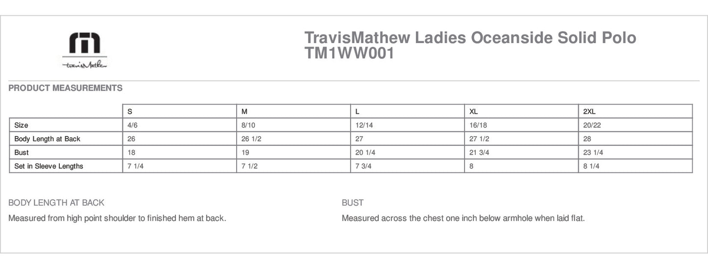 TravisMathew Ladies Oceanside Solid Polo - TM1WW001