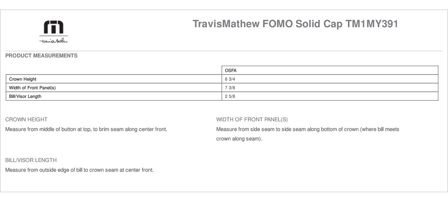 TravisMathew FOMO Solid Cap - TM1MY391